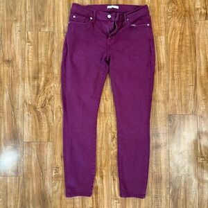 7 FOR ALL MANKIND Women's Purple Burgundy Skinny Ankle Jeans Size 29